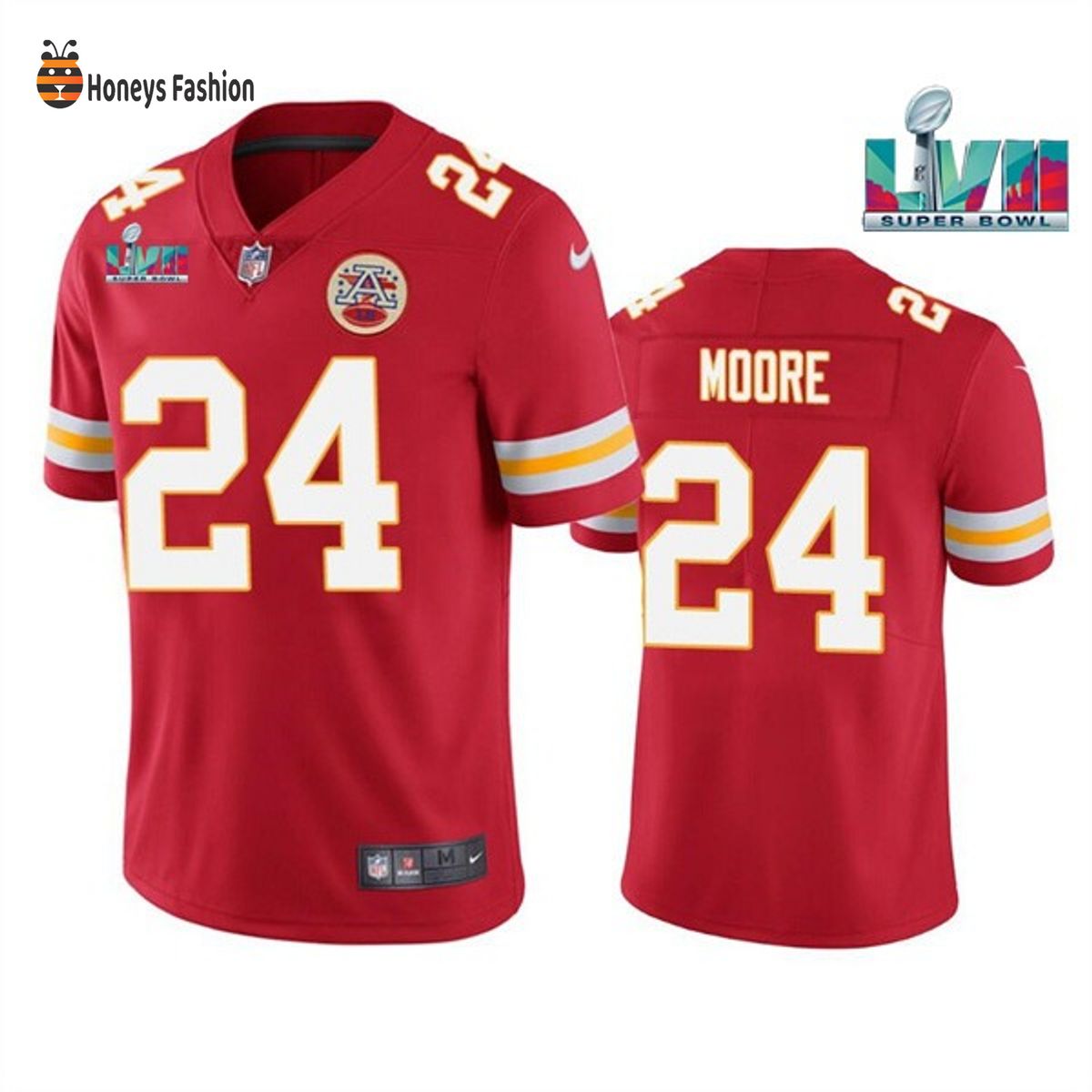 Kansas City Chiefs 24 Skyy Moore Red Super Bowl LVII Game Jersey