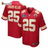 Kansas City Chiefs 25 Clyde Edwards-Helaire Nike Red Super Bowl LVII Game Jersey