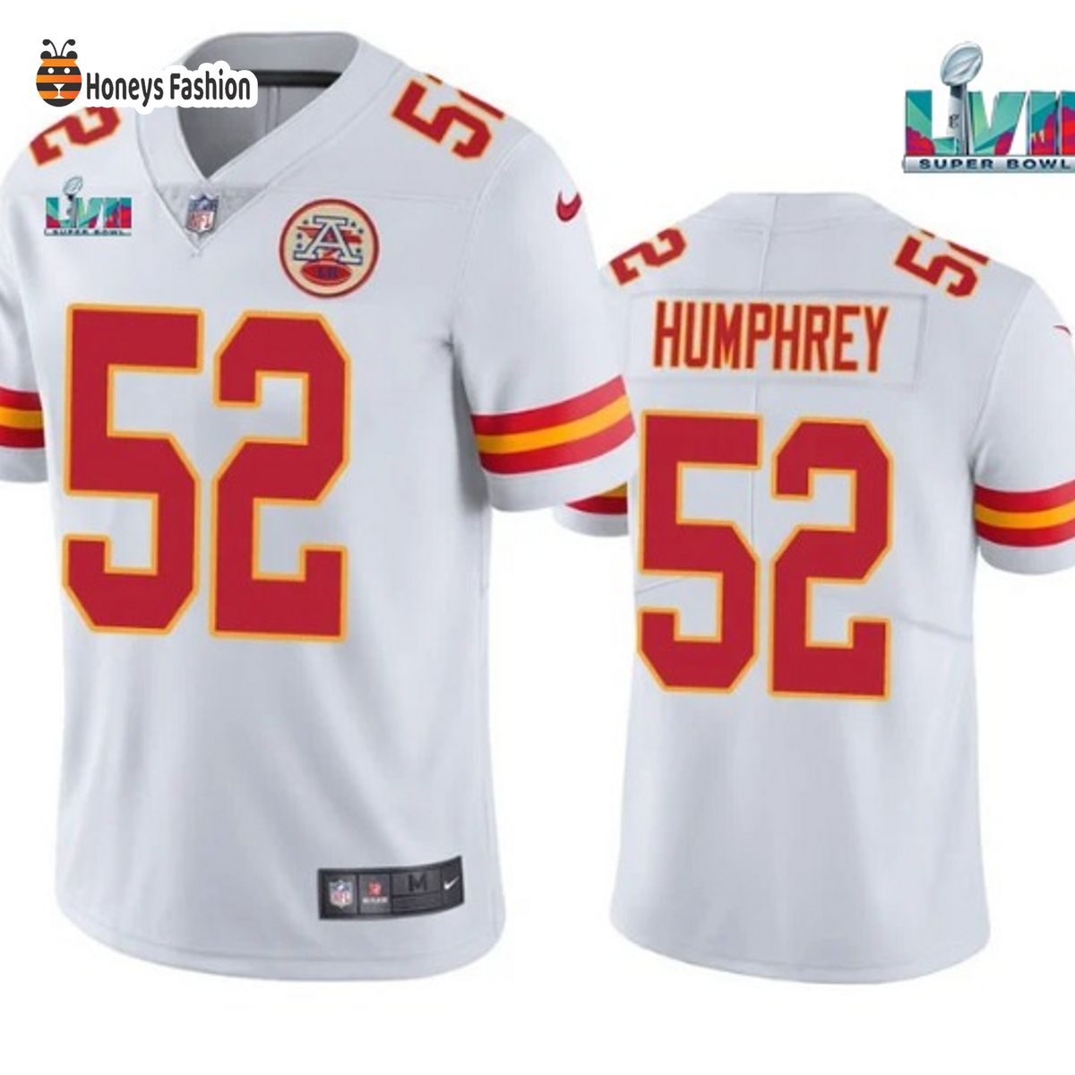 Kansas City Chiefs 52 Creed Humphrey White Super Bowl LVII Game Jersey