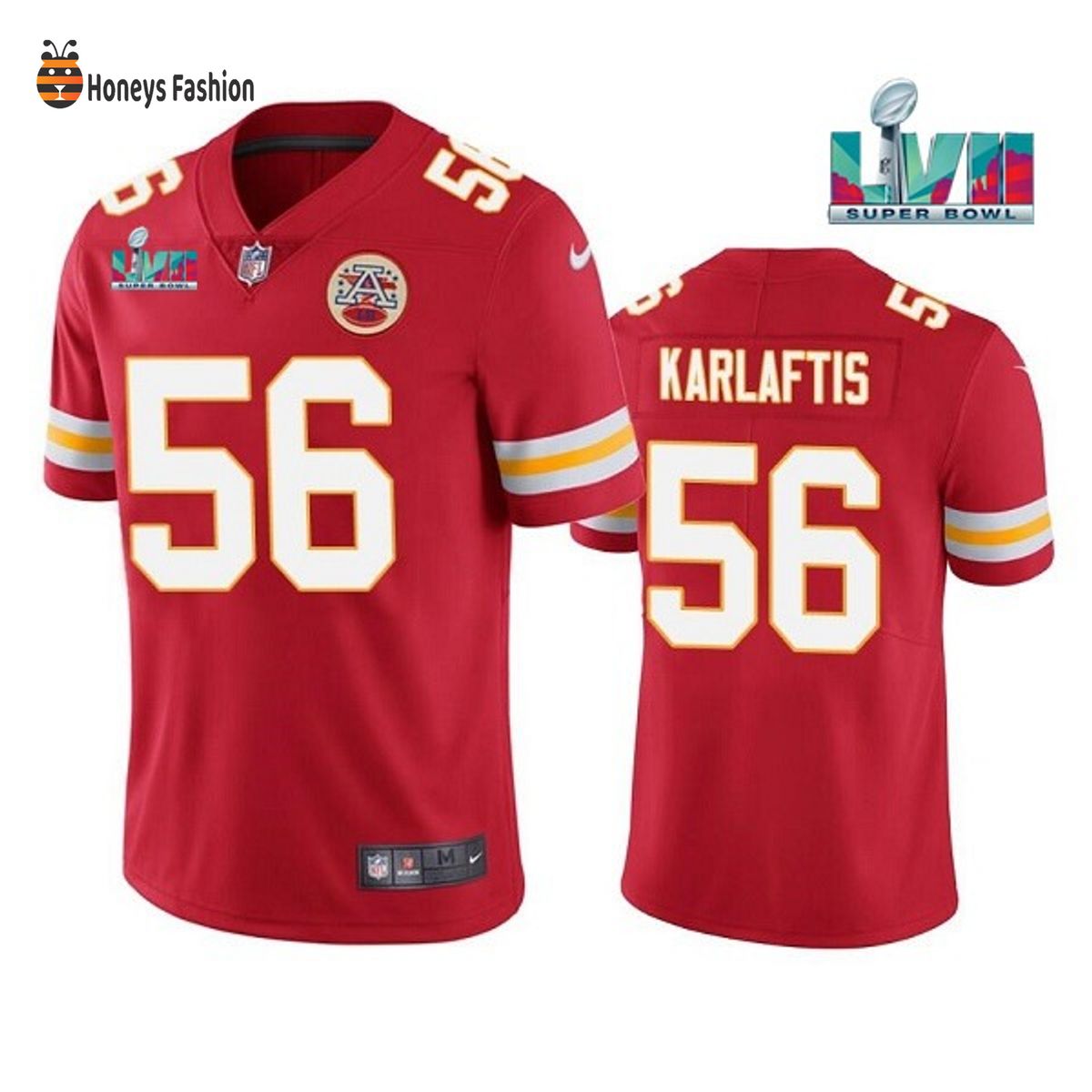 Kansas City Chiefs 56 George Karlaftis Red Super Bowl LVII Game Jersey