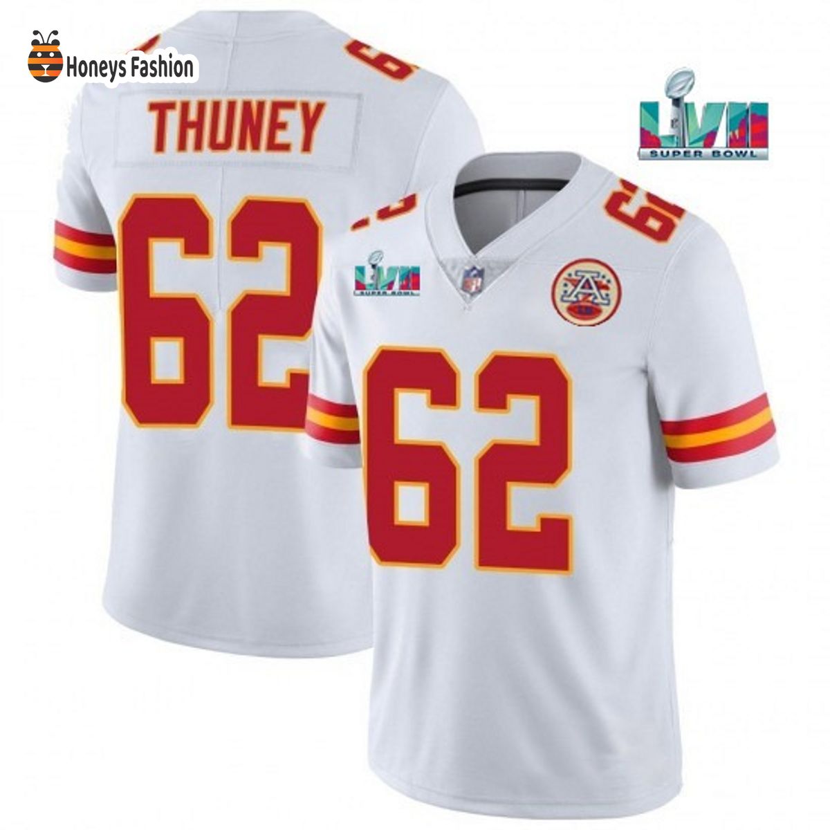 Kansas City Chiefs 62 Joe Thuney White Super Bowl LVII Game Jersey