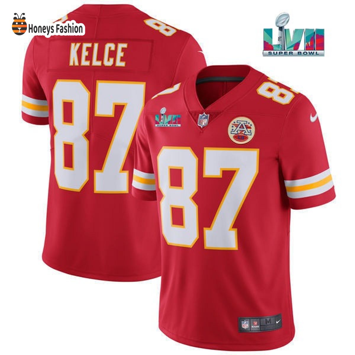 Kansas City Chiefs 87 Travis Kelce Red Super Bowl LVII Game Jersey