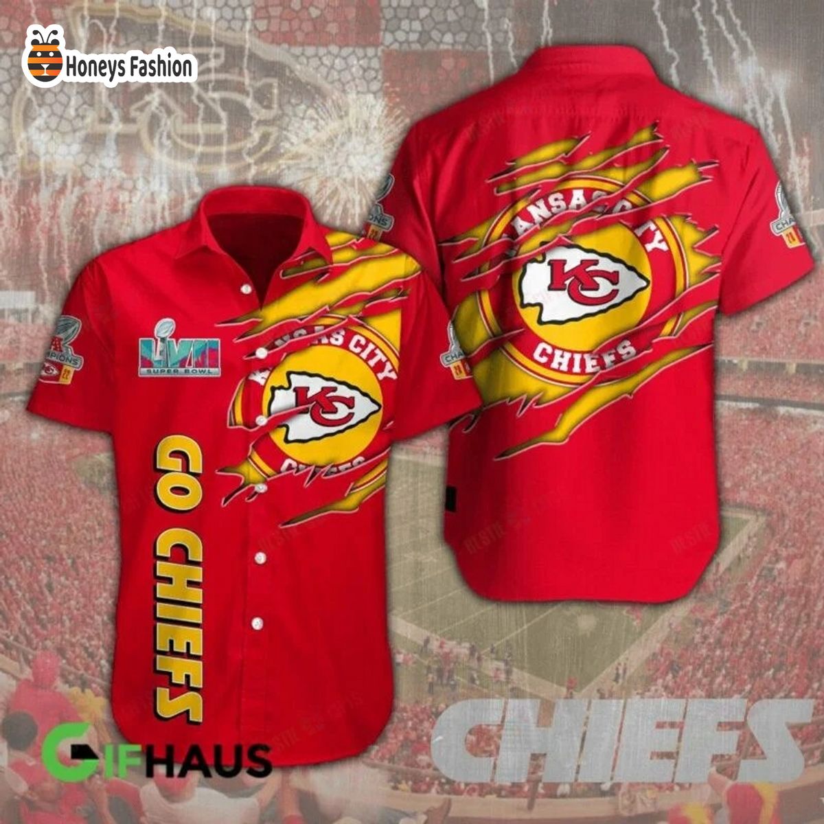 Kansas City Chiefs Go Chiefs Super Bowl LVII Hawaiian Shirt