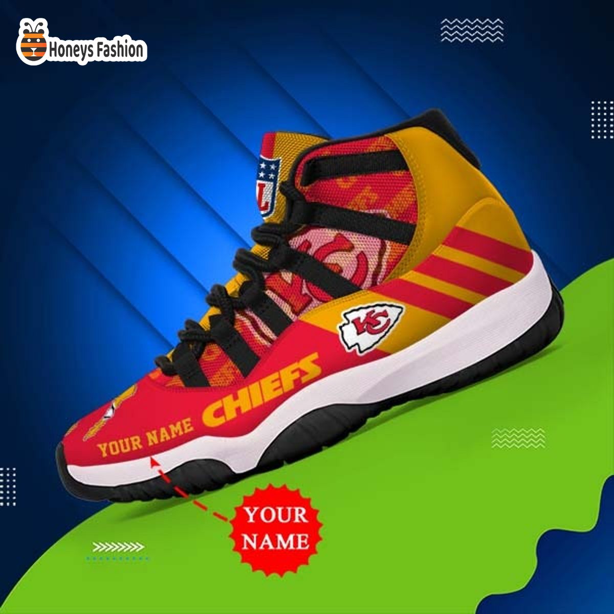 Kansas City Chiefs NFL Adidas Personalized Air Jordan 11 Shoes