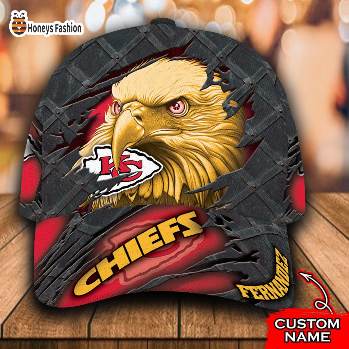 Kansas City Chiefs NFL Eagle Custom Name Classic Cap
