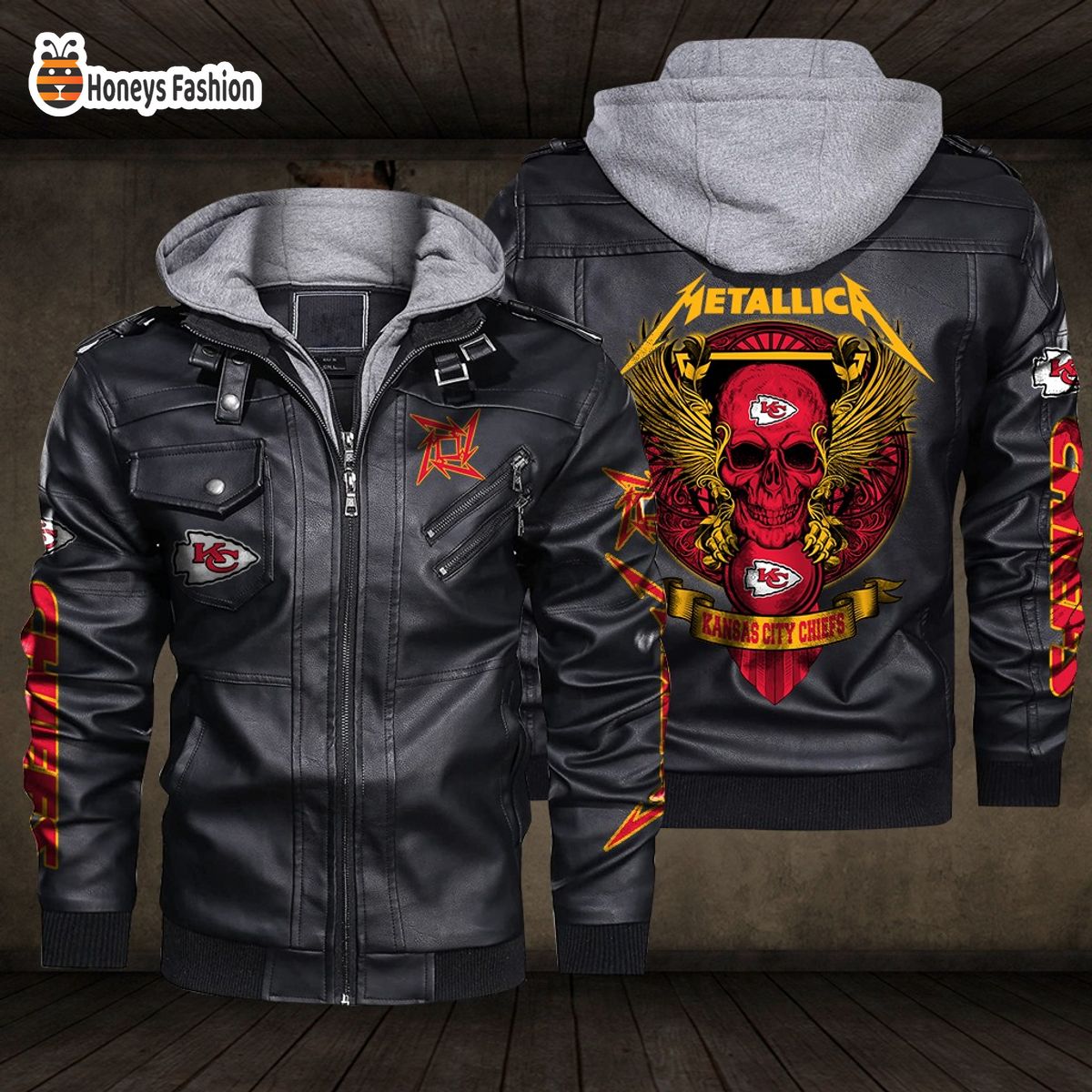 Kansas City Chiefs NFL Metallica 2D PU Leather Jacket