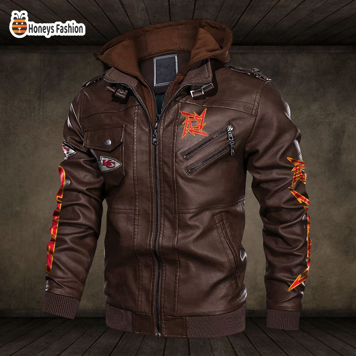 Kansas City Chiefs NFL Metallica 2D PU Leather Jacket