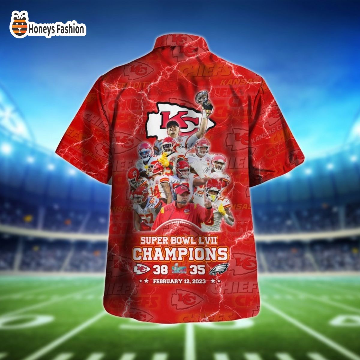 Kansas City Chiefs SuperBowl Champions LVII Febuary 12 2023 hawaiian shirt