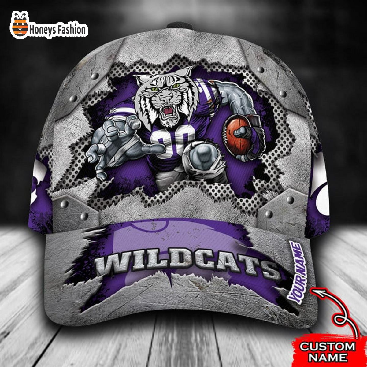 Kansas State Wildcats mascot custom name classic cap