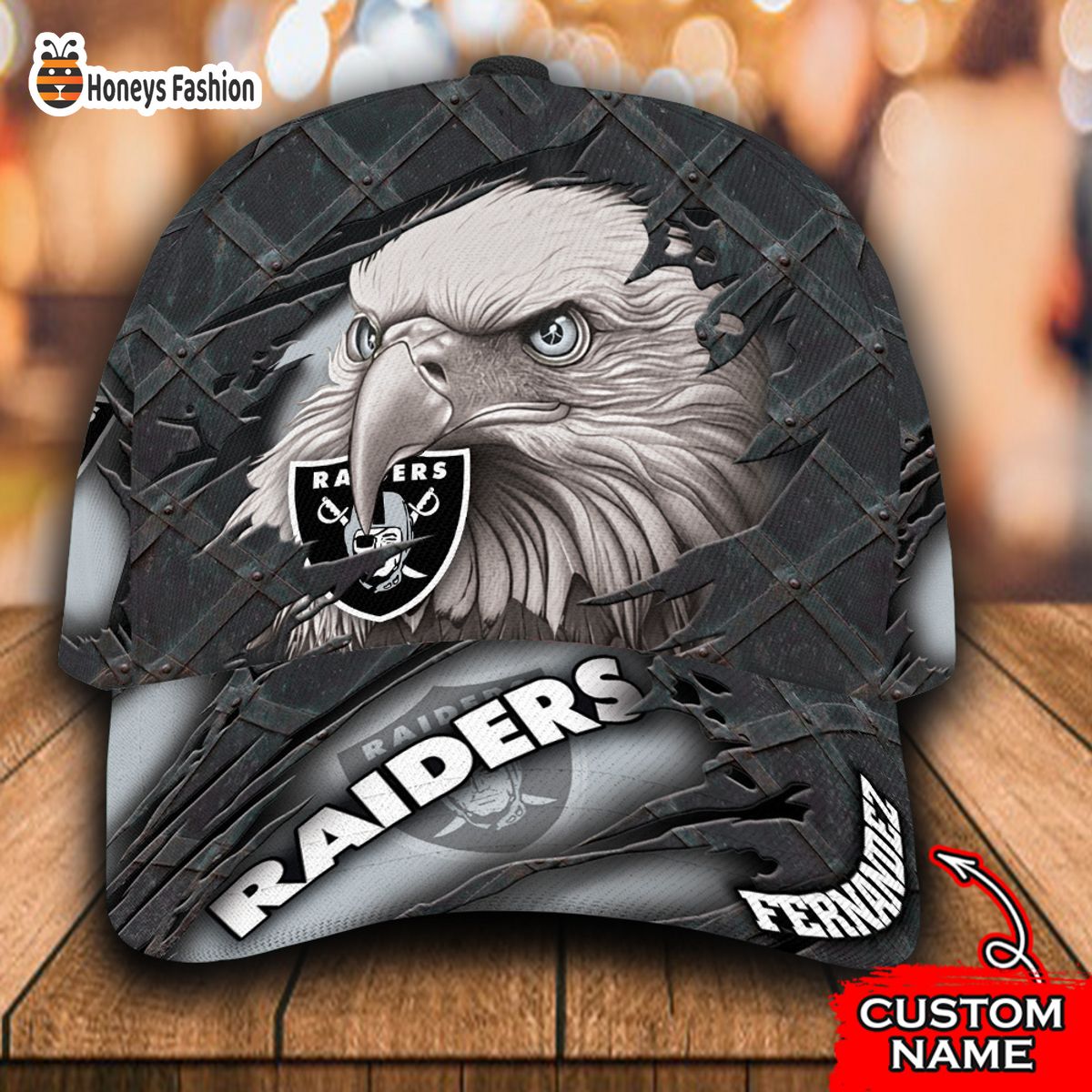 Las Vegas Raiders NFL Eagle Custom Name Classic Cap