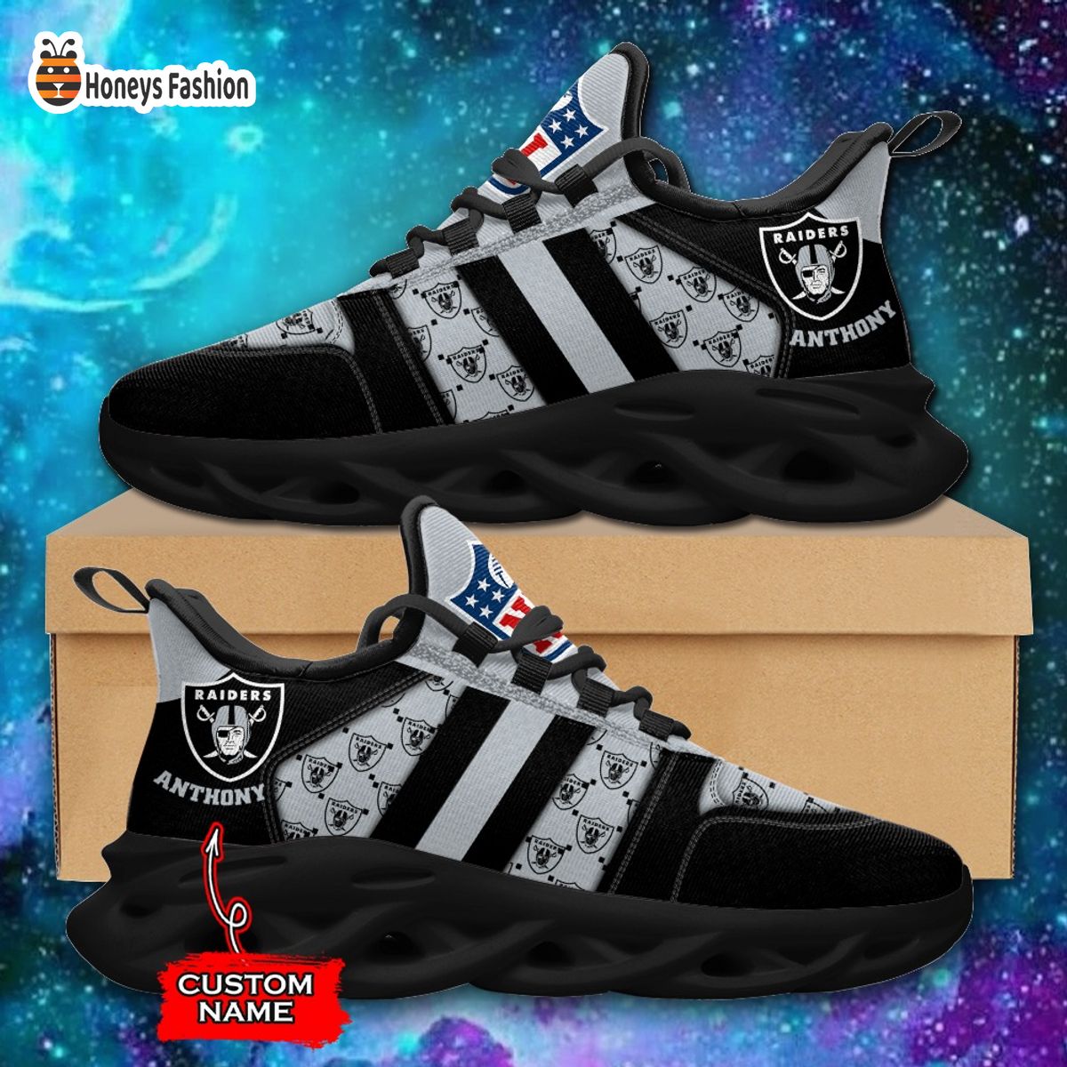 Las Vegas Raiders NFL Gucci Personalized Max Soul Shoes