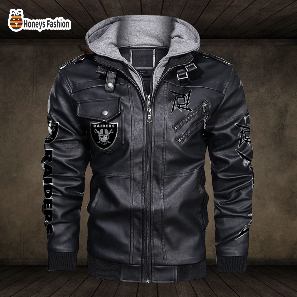 Las Vegas Raiders NFL Metallica 2D PU Leather Jacket