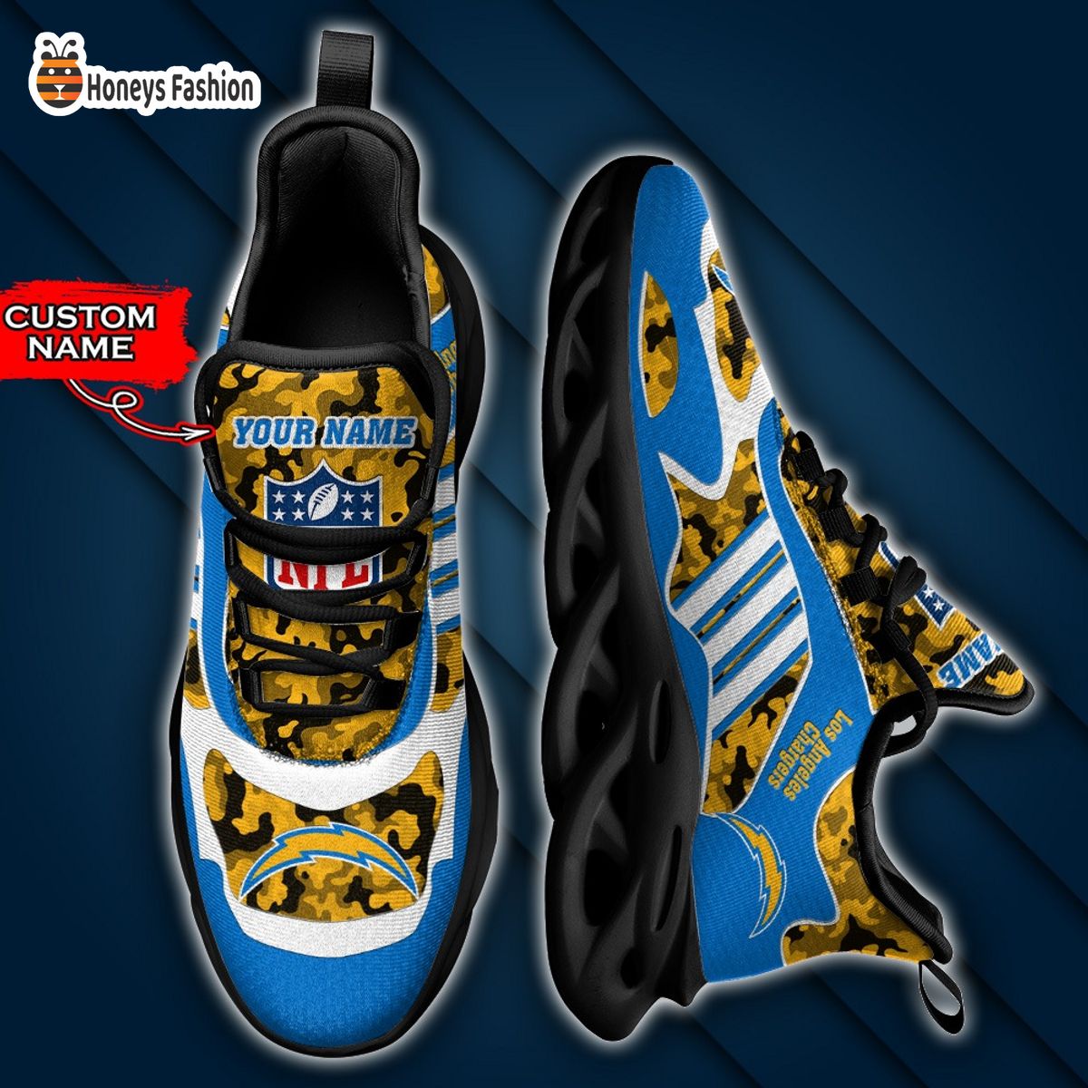 Los Angeles Chargers NFL Adidas Personalized Max Soul Shoes