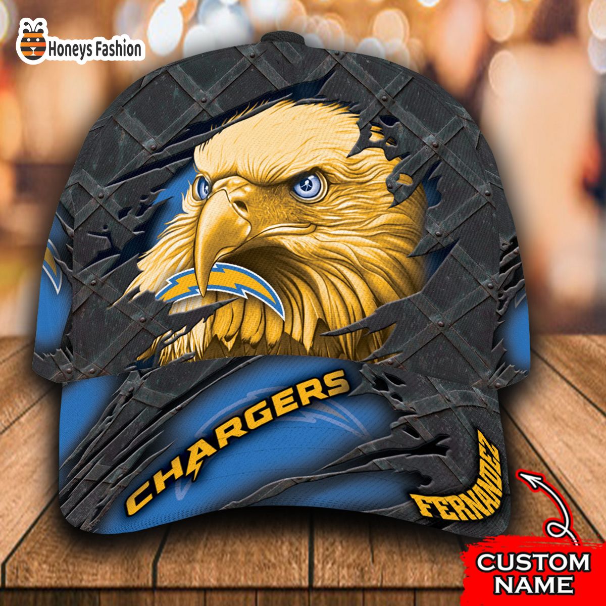 Los Angeles Chargers NFL Eagle Custom Name Classic Cap