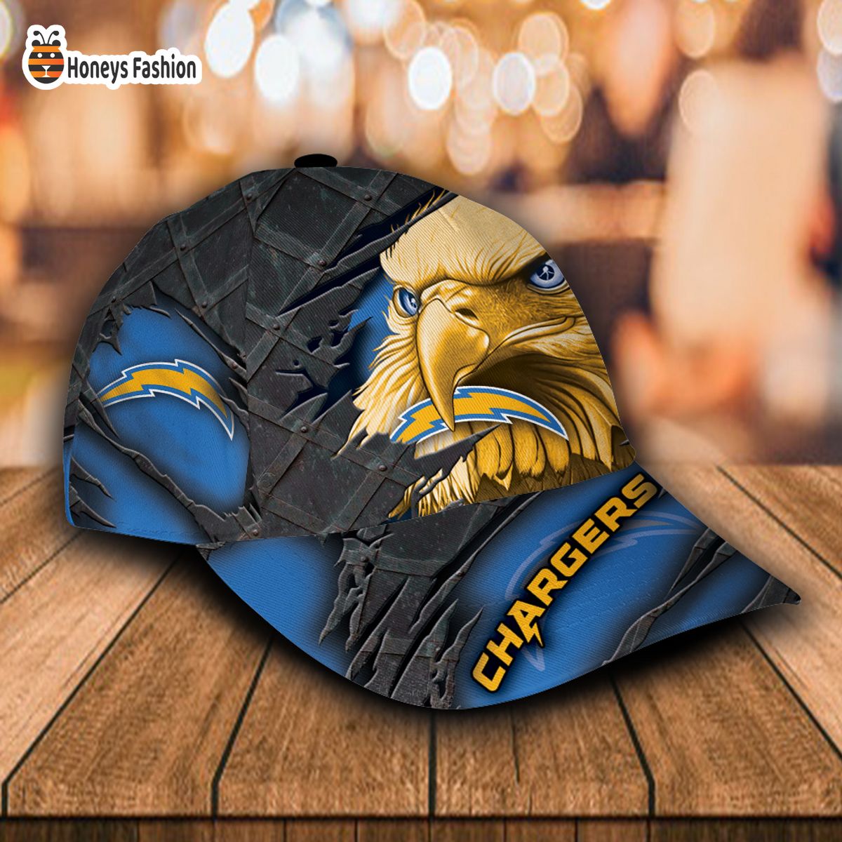Los Angeles Chargers NFL Eagle Custom Name Classic Cap