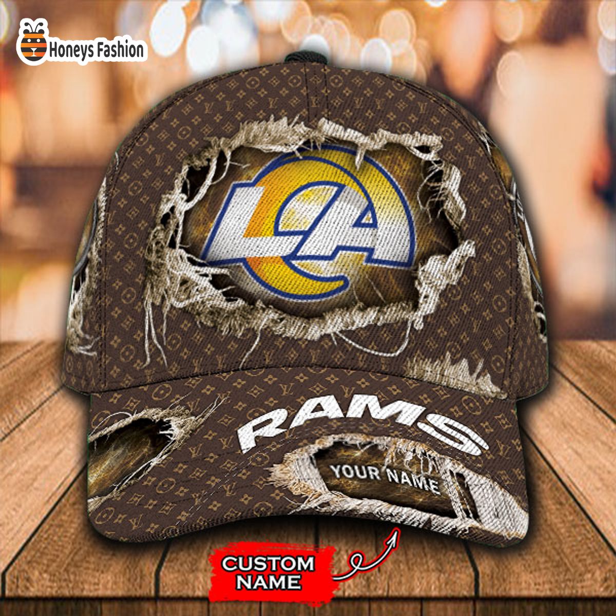Los Angeles Rams LV Louis Vuitton Custom Name Classic Cap