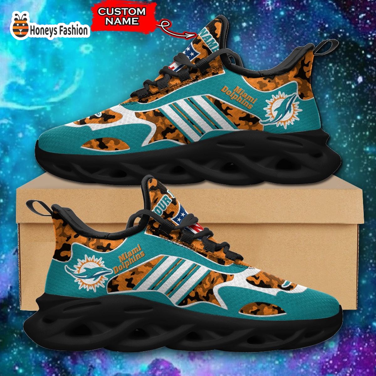Miami Dolphins NFL Adidas Personalized Max Soul Shoes