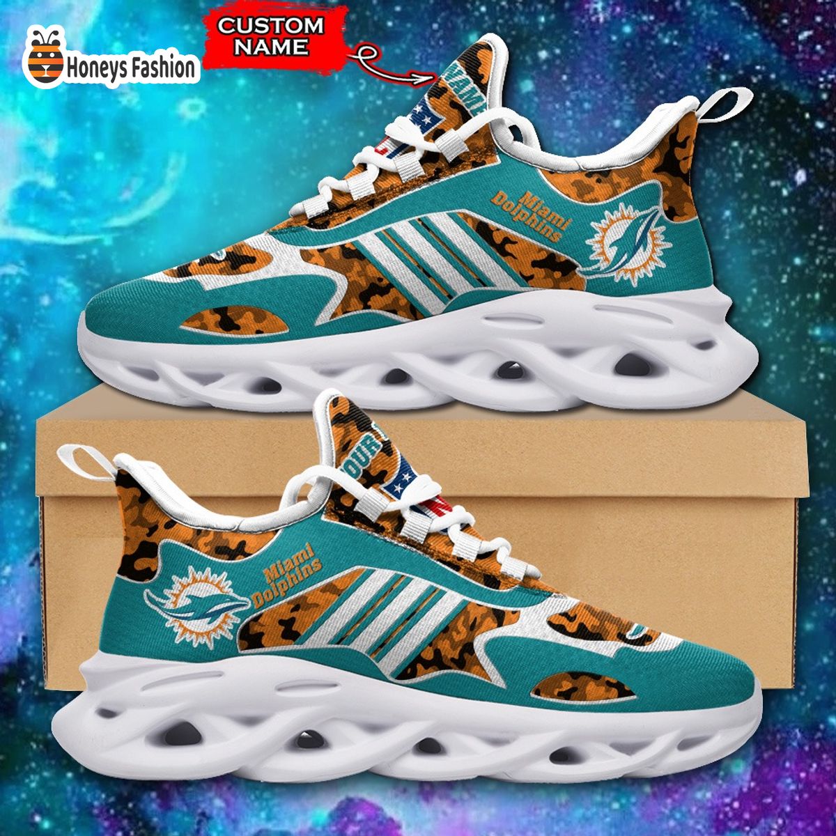 Miami Dolphins NFL Adidas Personalized Max Soul Shoes