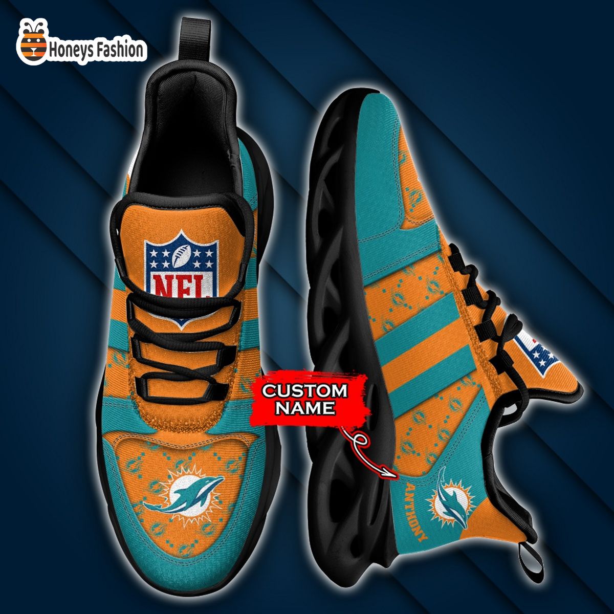 Miami Dolphins NFL Gucci Personalized Max Soul Shoes