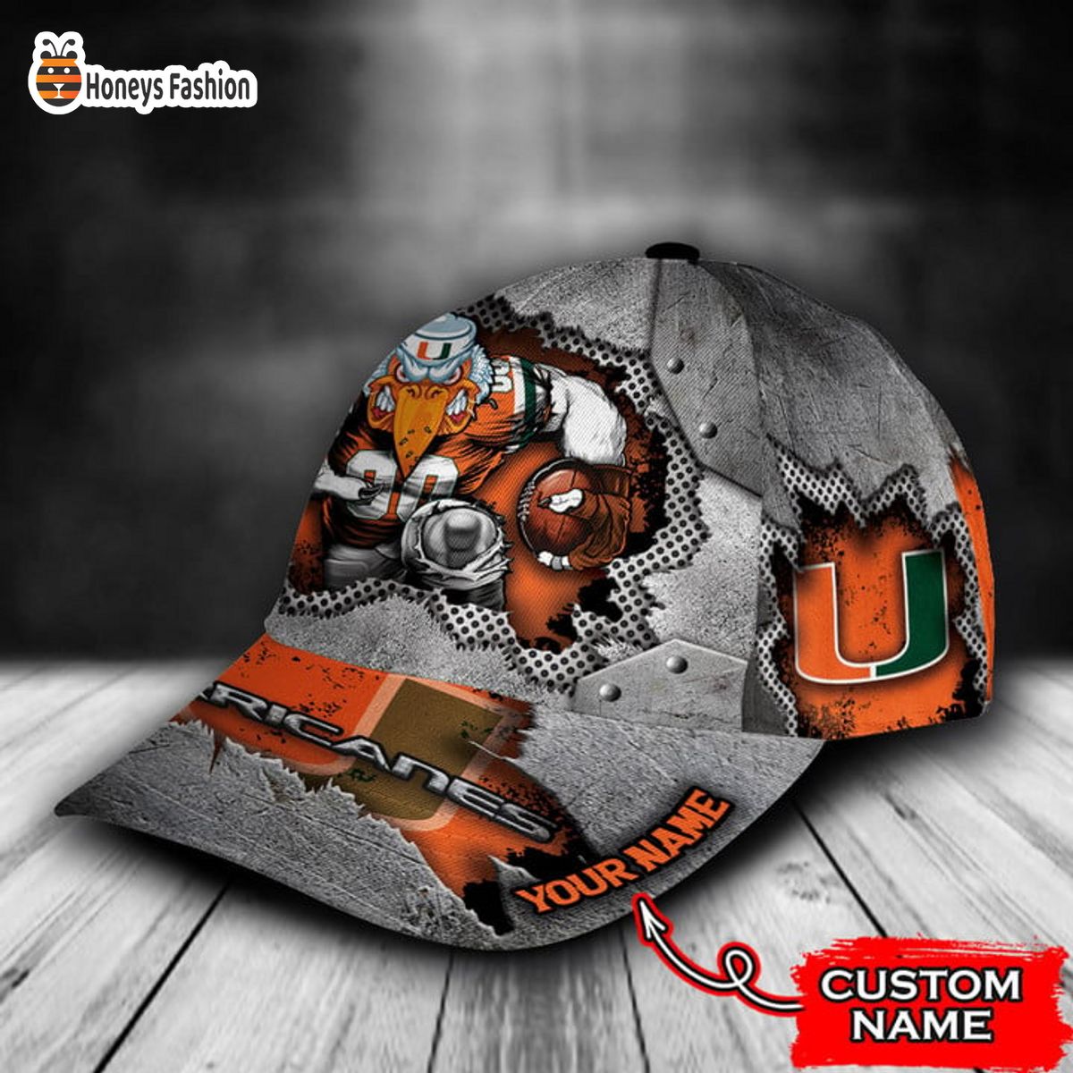 Miami Hurricanes mascot custom name classic cap