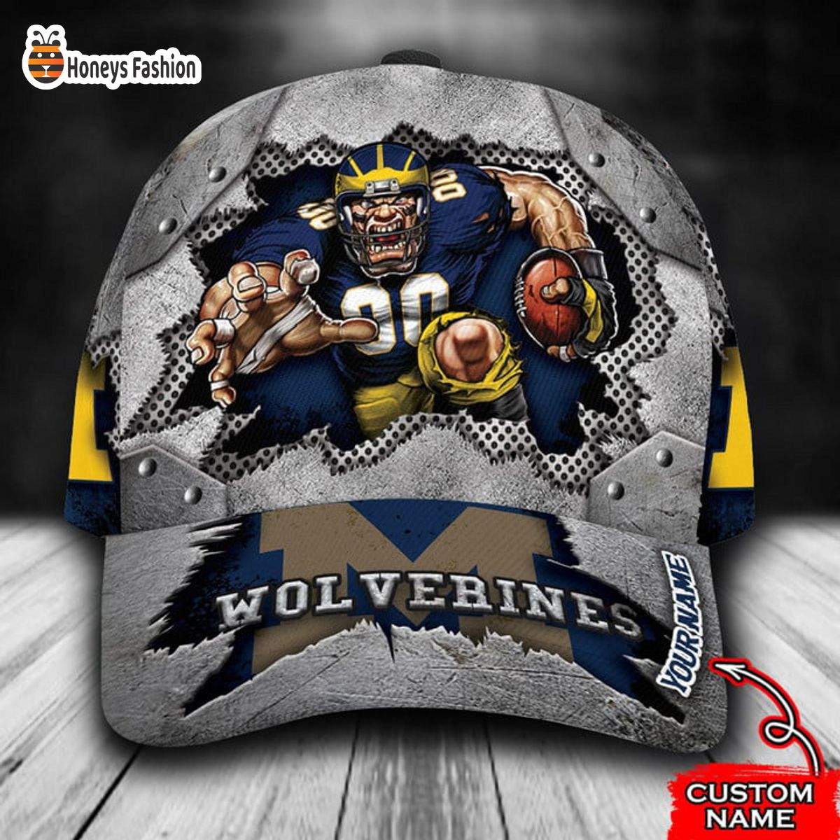 Michigan Wolverines mascot custom name classic cap
