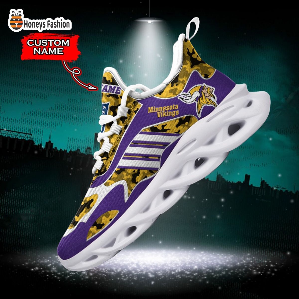 Minnesota Vikings NFL Adidas Personalized Max Soul Shoes