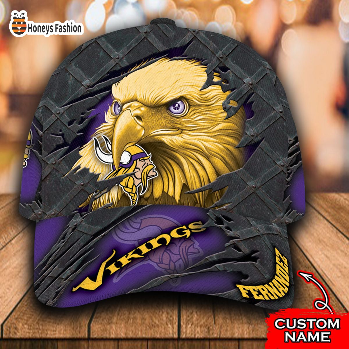 Minnesota Vikings NFL Eagle Custom Name Classic Cap