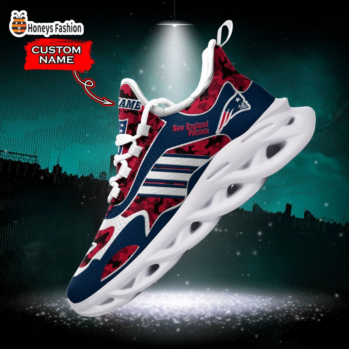 New England Patriots NFL Adidas Personalized Max Soul Shoes