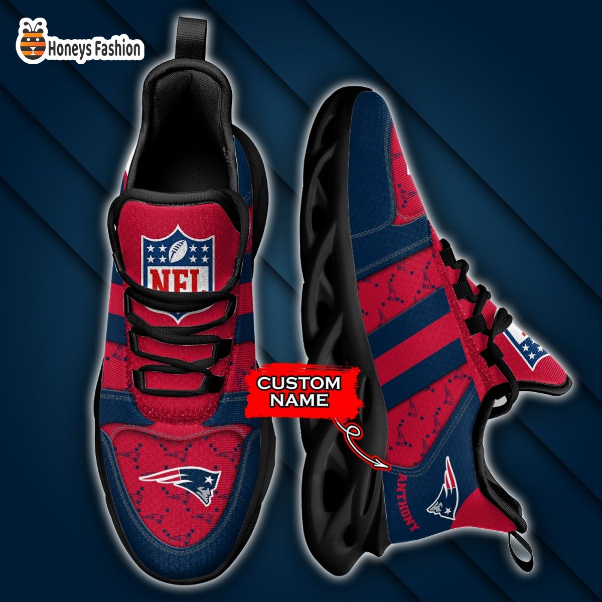 New England Patriots NFL Gucci Personalized Max Soul Shoes