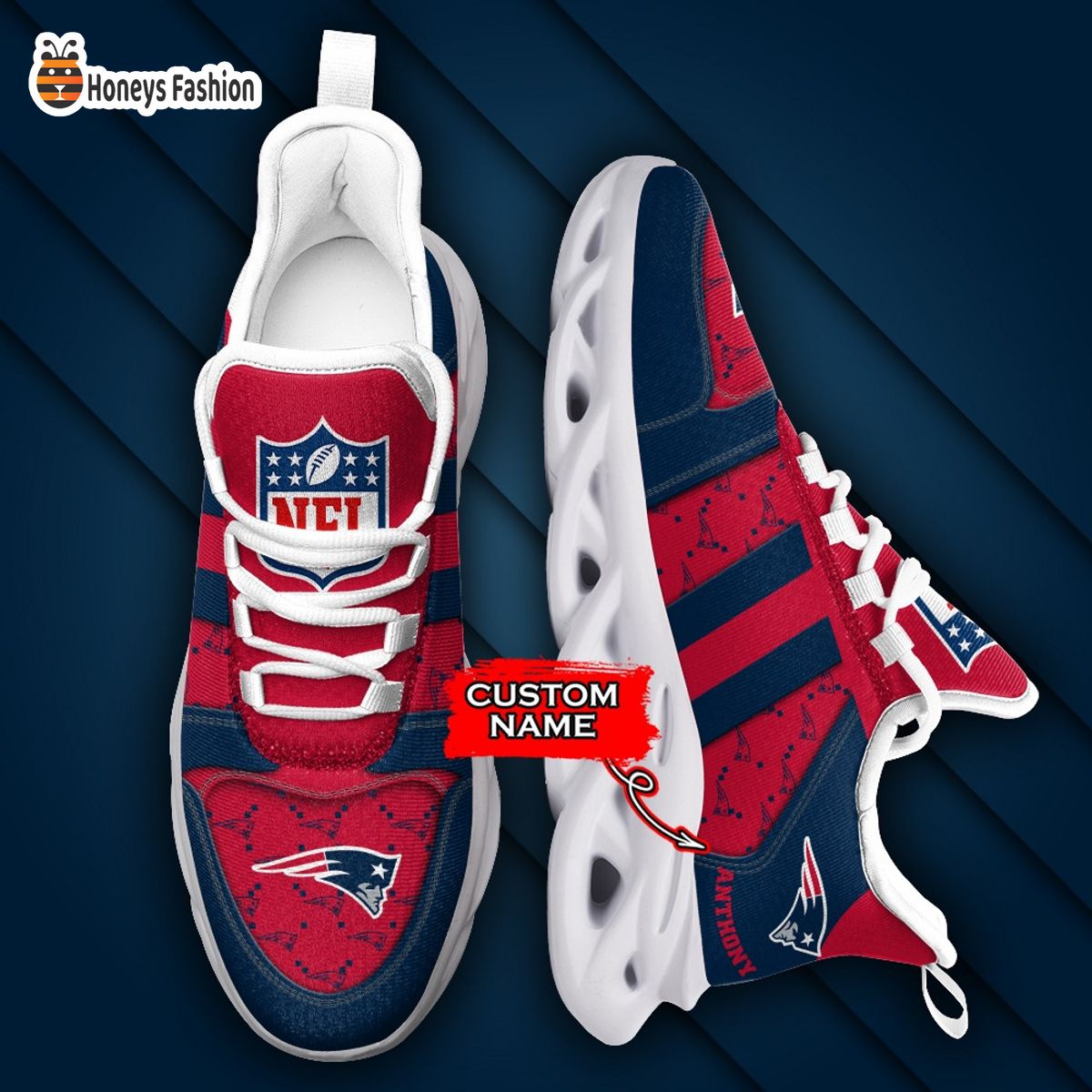 New England Patriots NFL Gucci Personalized Max Soul Shoes