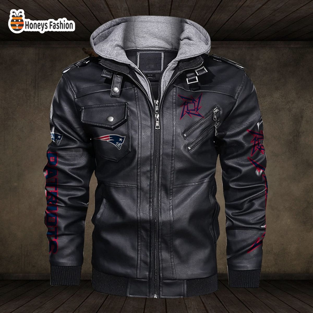 New England Patriots NFL Metallica 2D PU Leather Jacket