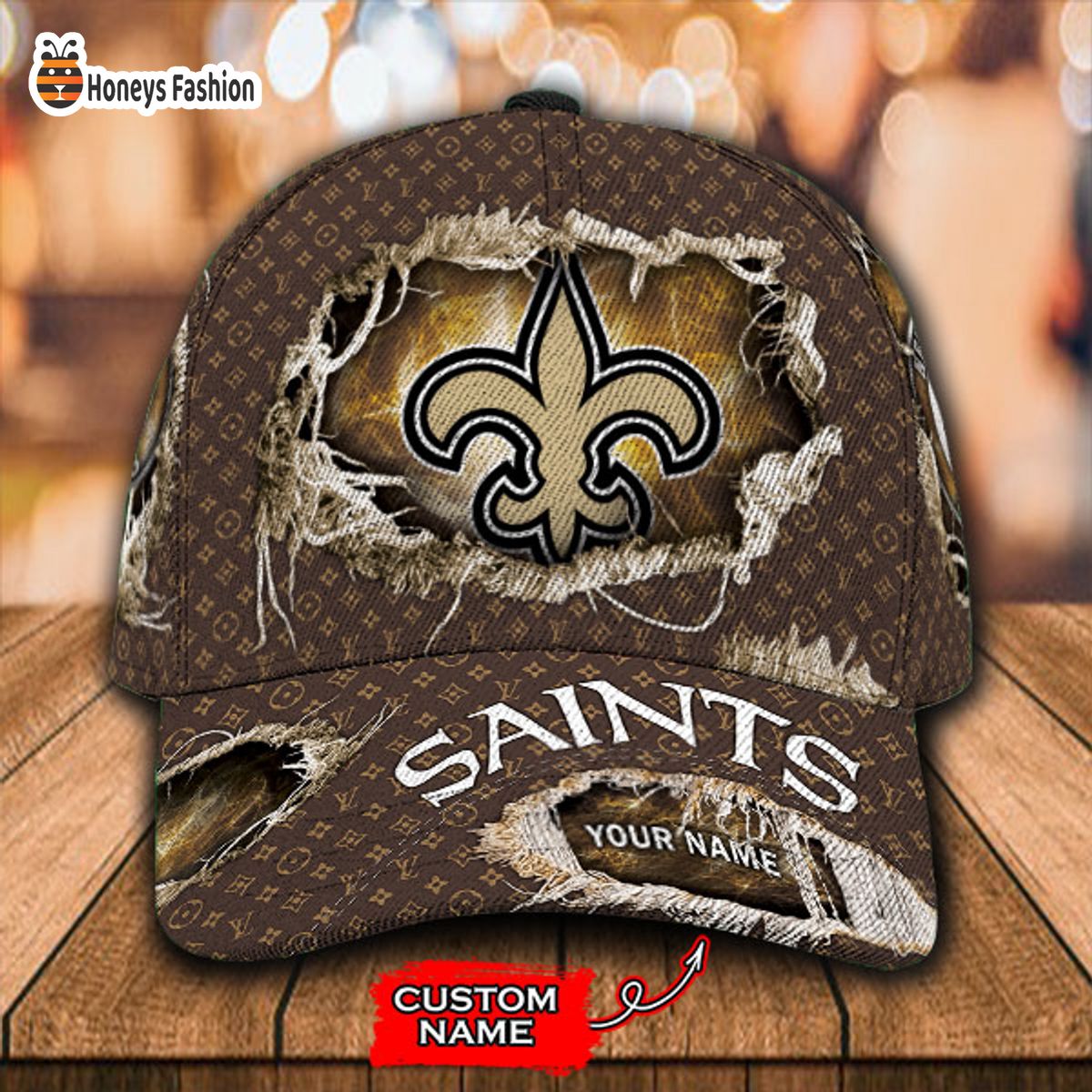New Orleans Saints LV Louis Vuitton Custom Name Classic Cap