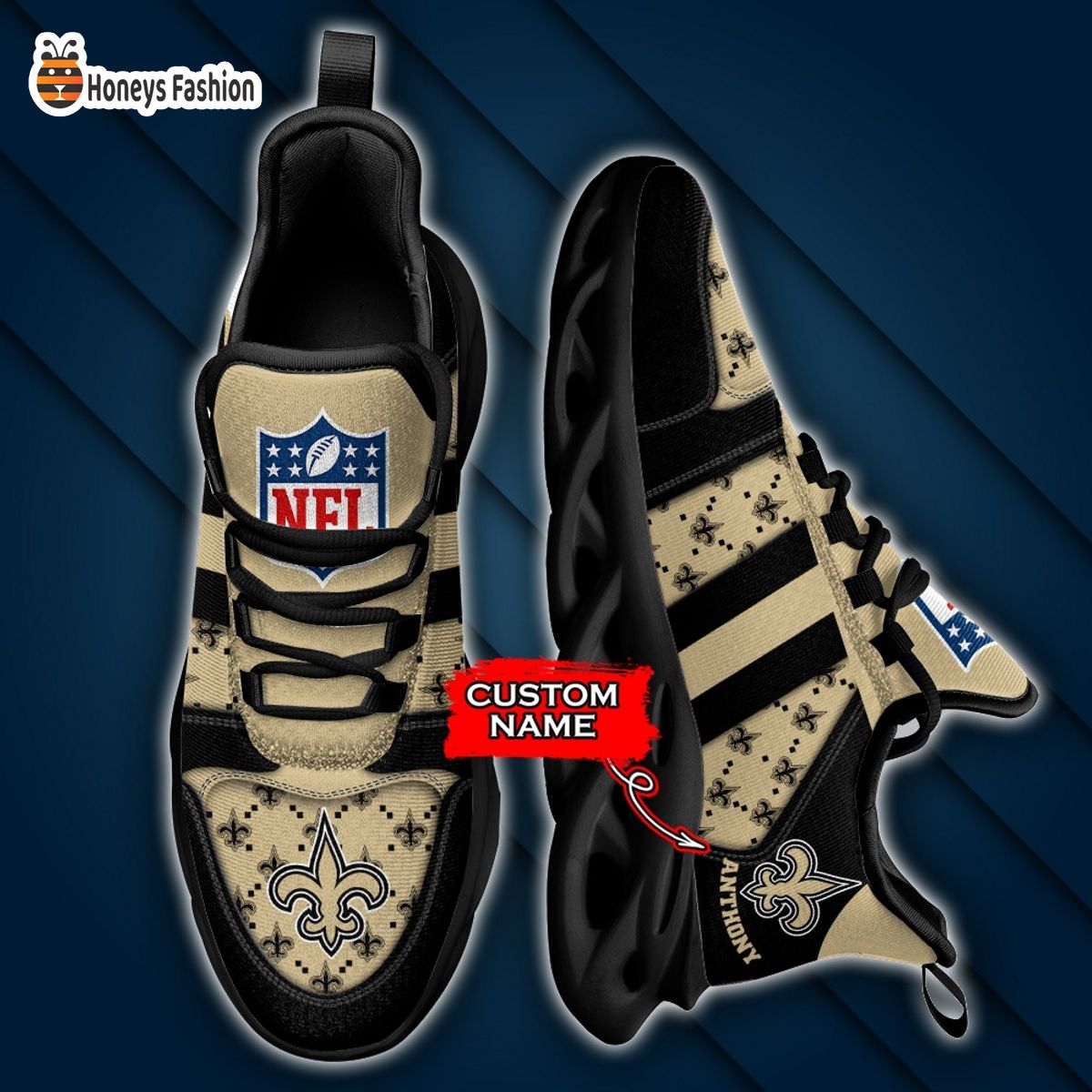 New Orleans Saints NFL Gucci Personalized Max Soul Shoes