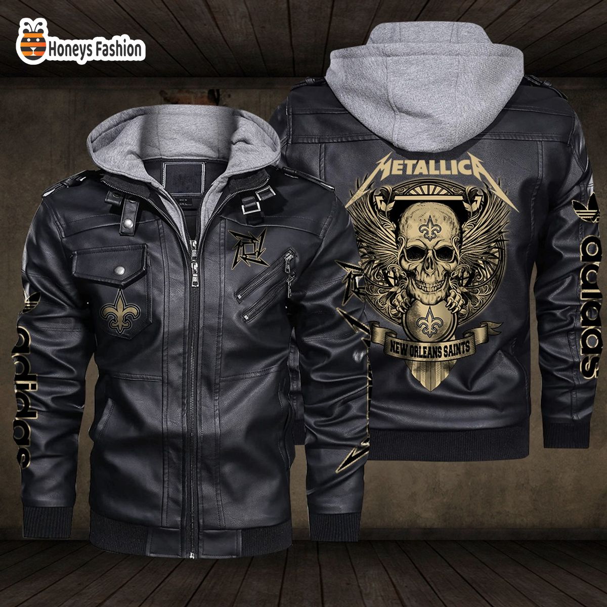 New Orleans Saints NFL Metallica 2D PU Leather Jacket
