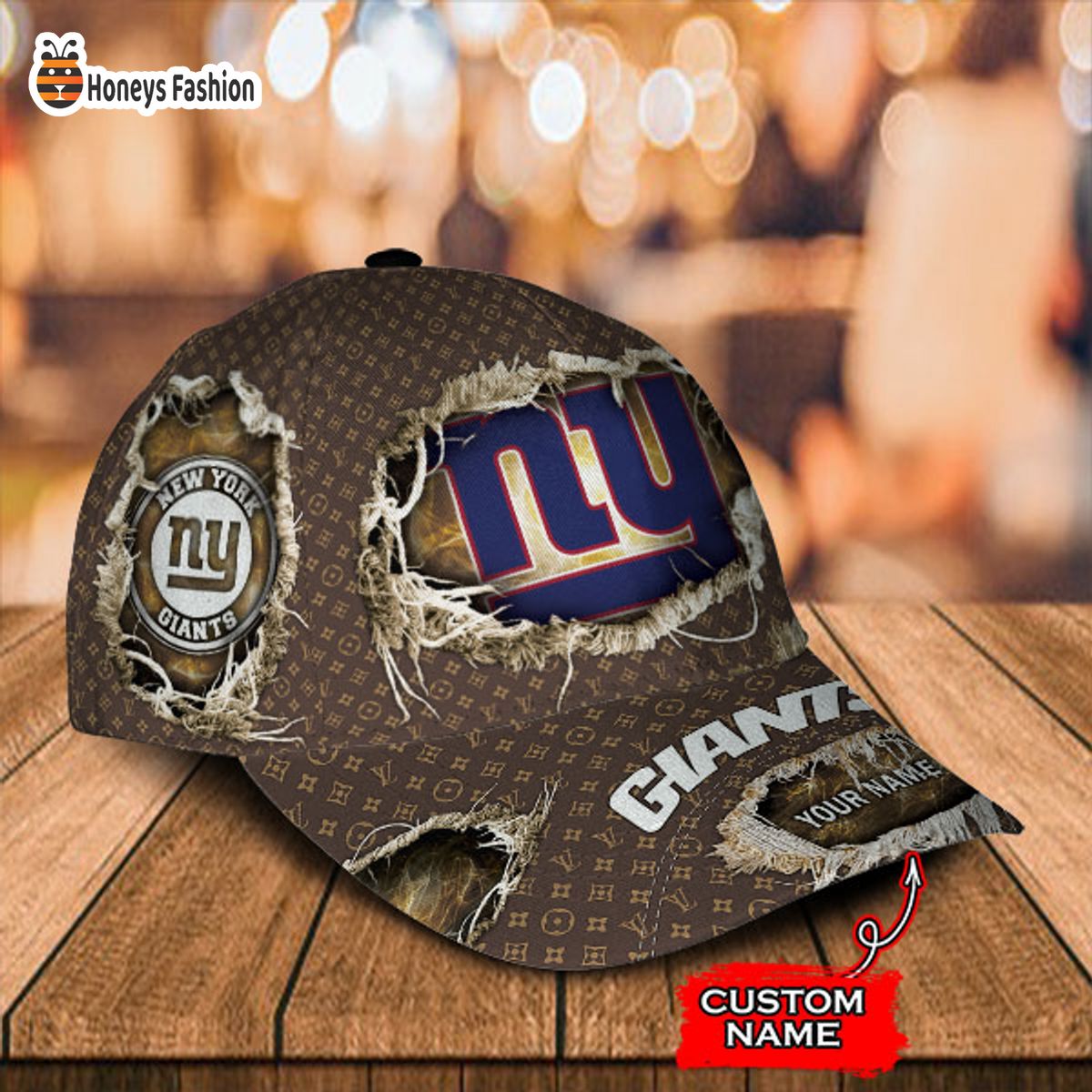 New York Giants LV Louis Vuitton Custom Name Classic Cap