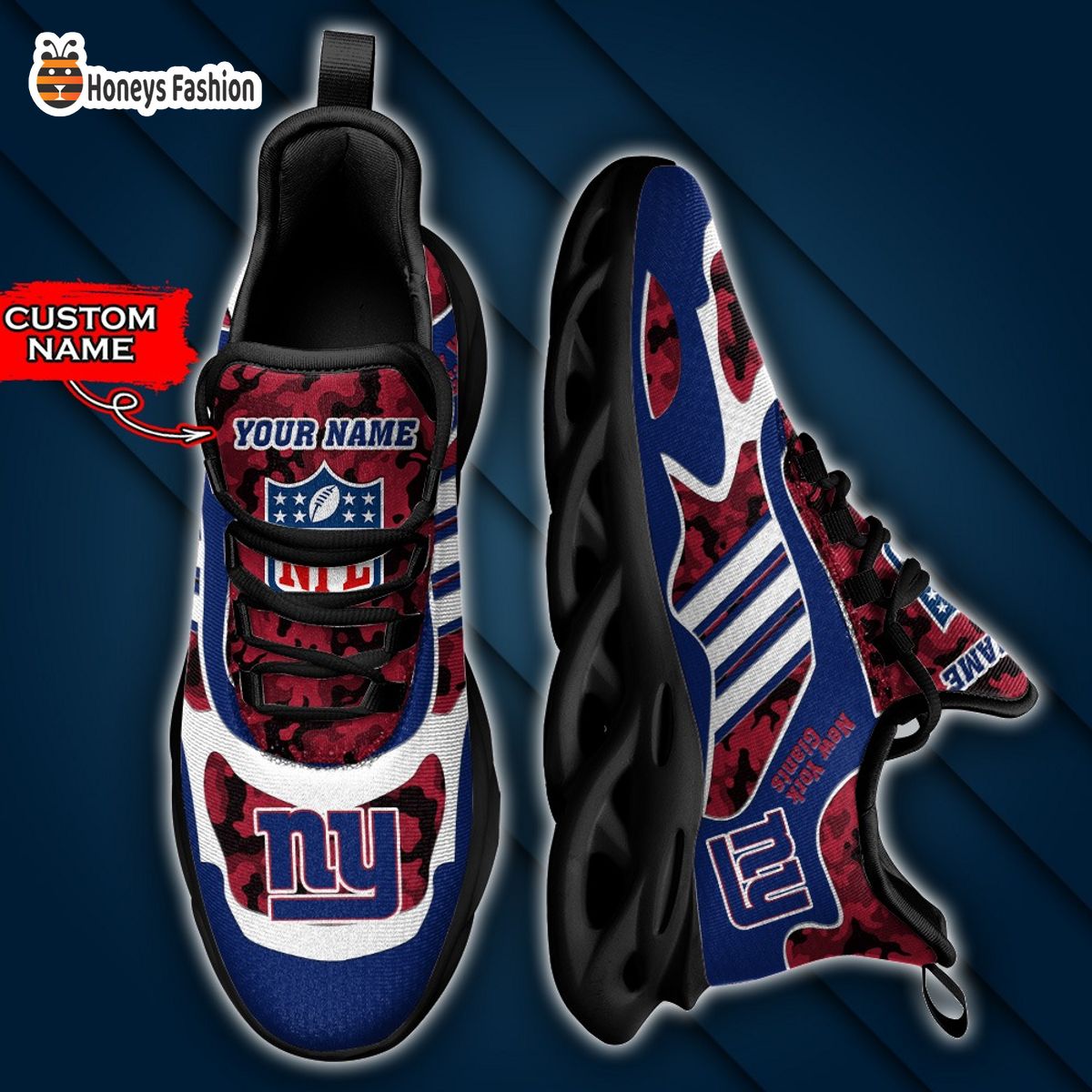 New York Giants NFL Adidas Personalized Max Soul Shoes