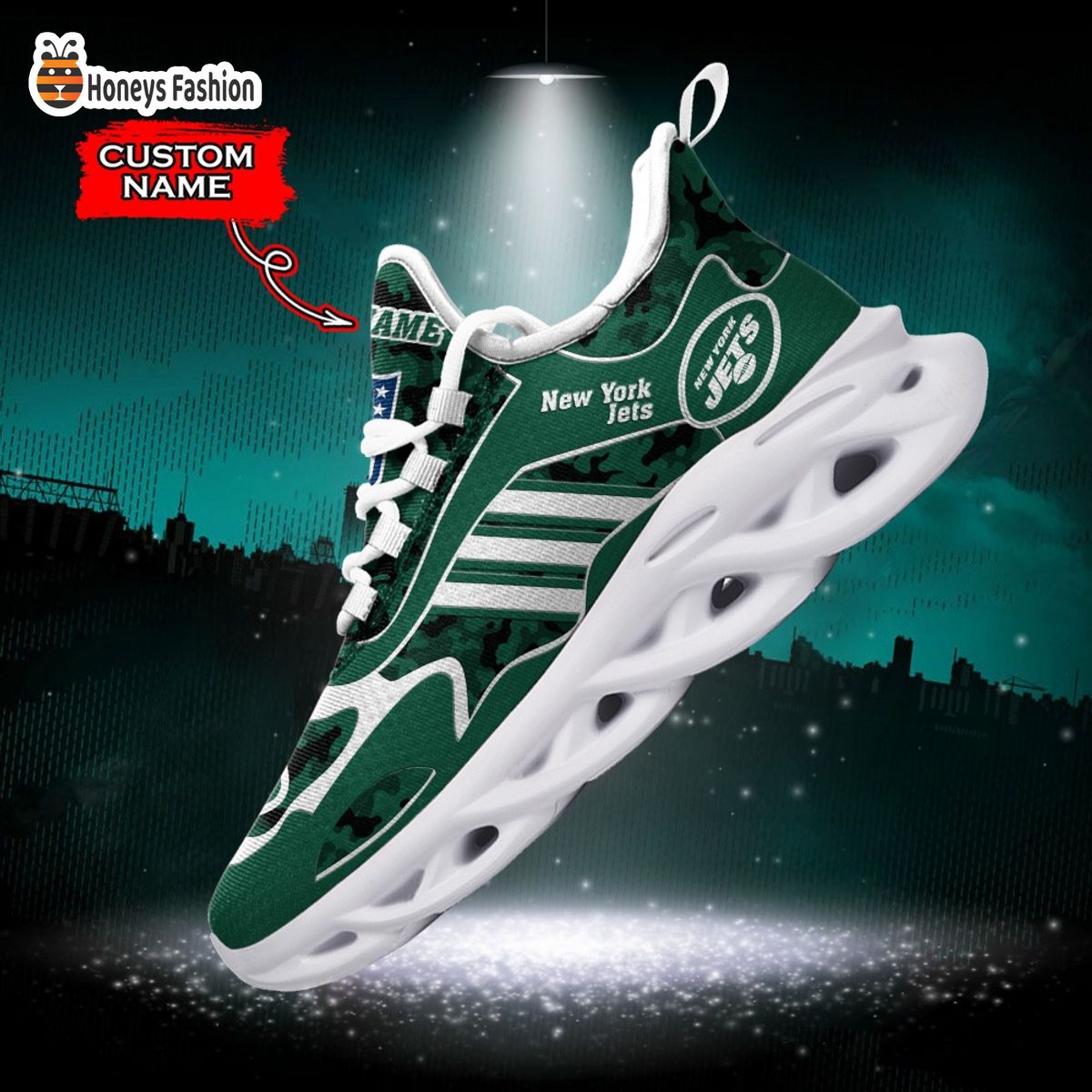 New York Jets NFL Adidas Personalized Max Soul Shoes