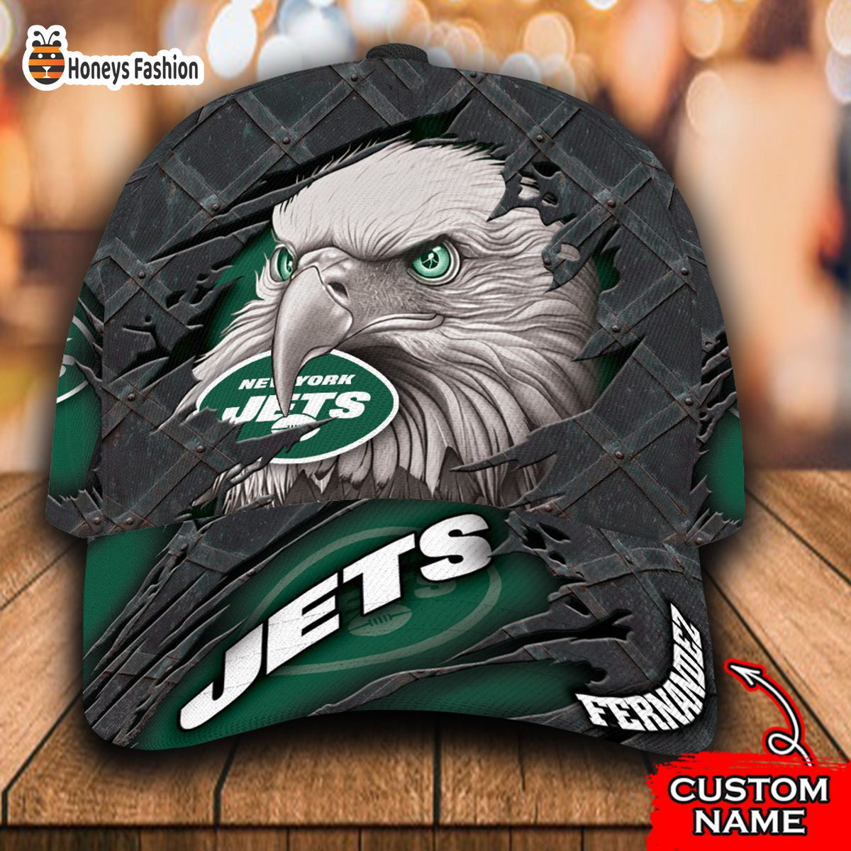 New York Jets NFL Eagle Custom Name Classic Cap