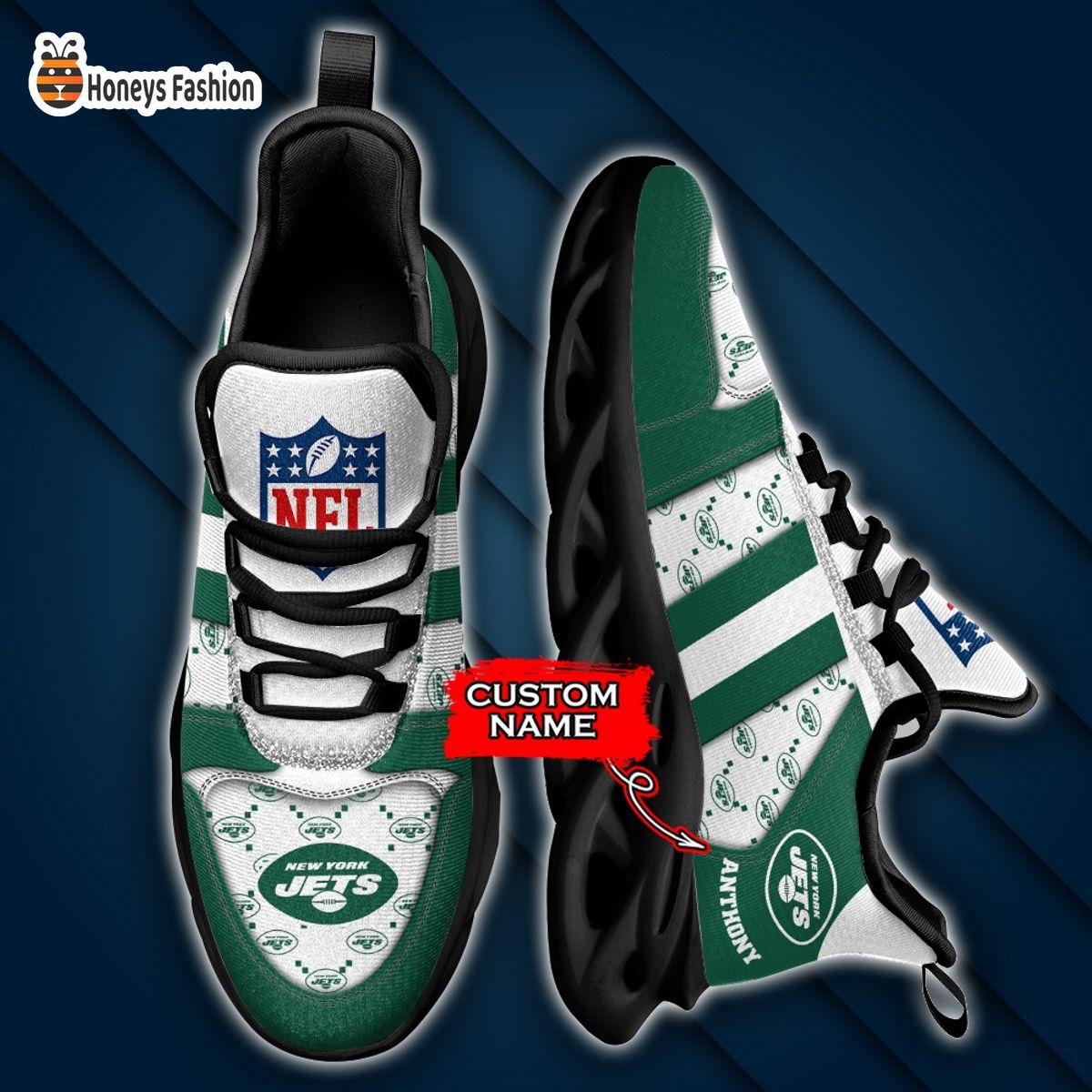 New York Jets NFL Gucci Personalized Max Soul Shoes