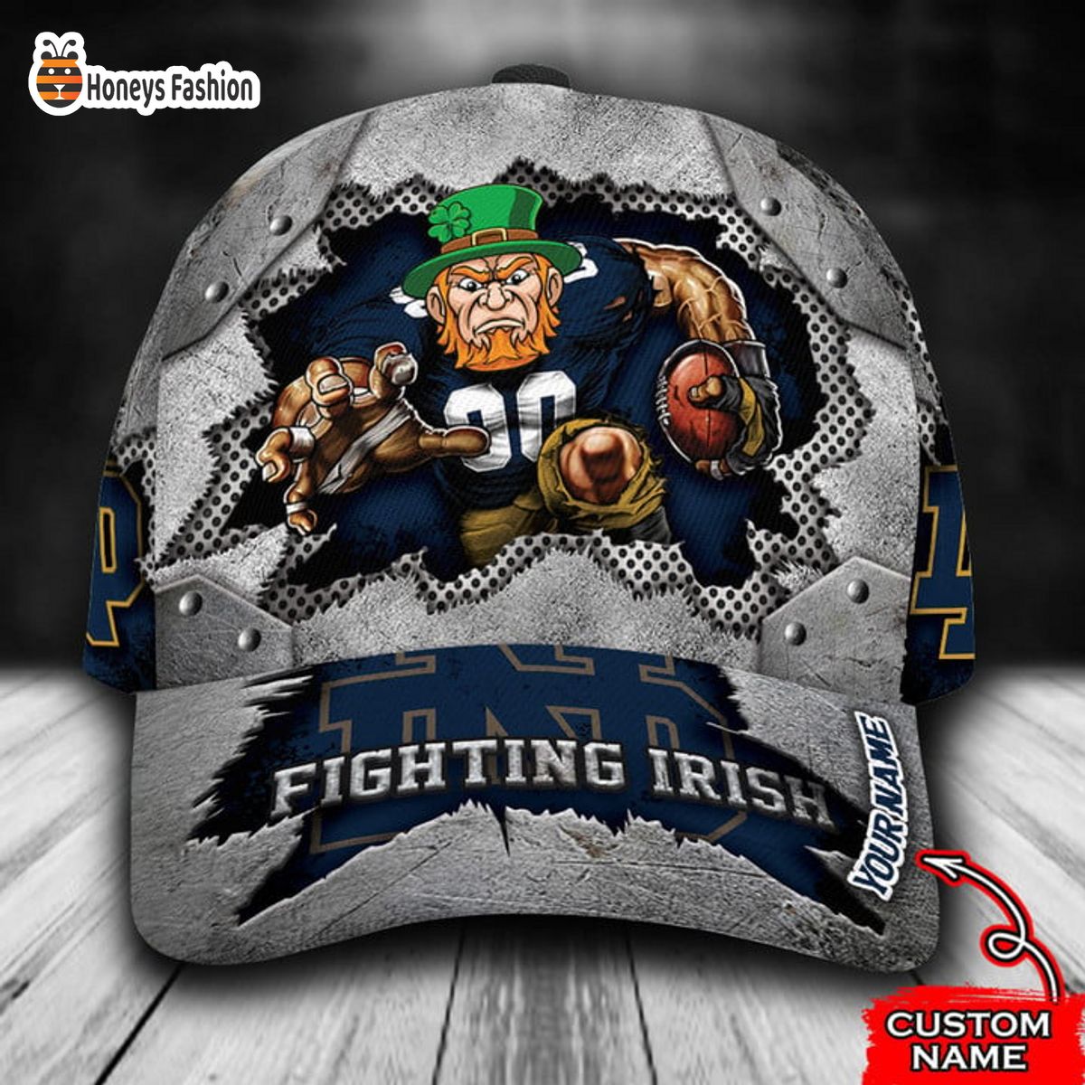 Notre Dame Fighting Irish mascot custom name classic cap