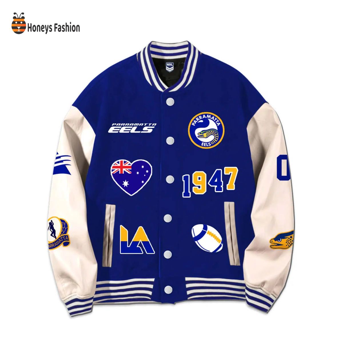 Parramatta Eels Custom Name Rugby Baseball Jacket
