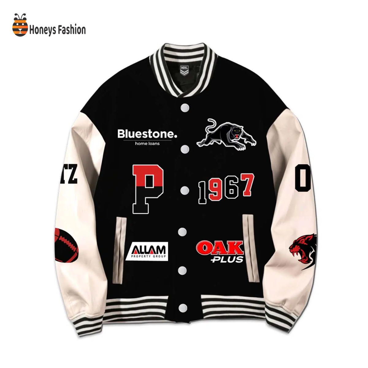 Penrith Panthers Custom Name Rugby Baseball Jacket
