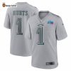 Philadelphia Eagles 1 Jalen Hurts Nike Gray Super Bowl LVII Game Jersey