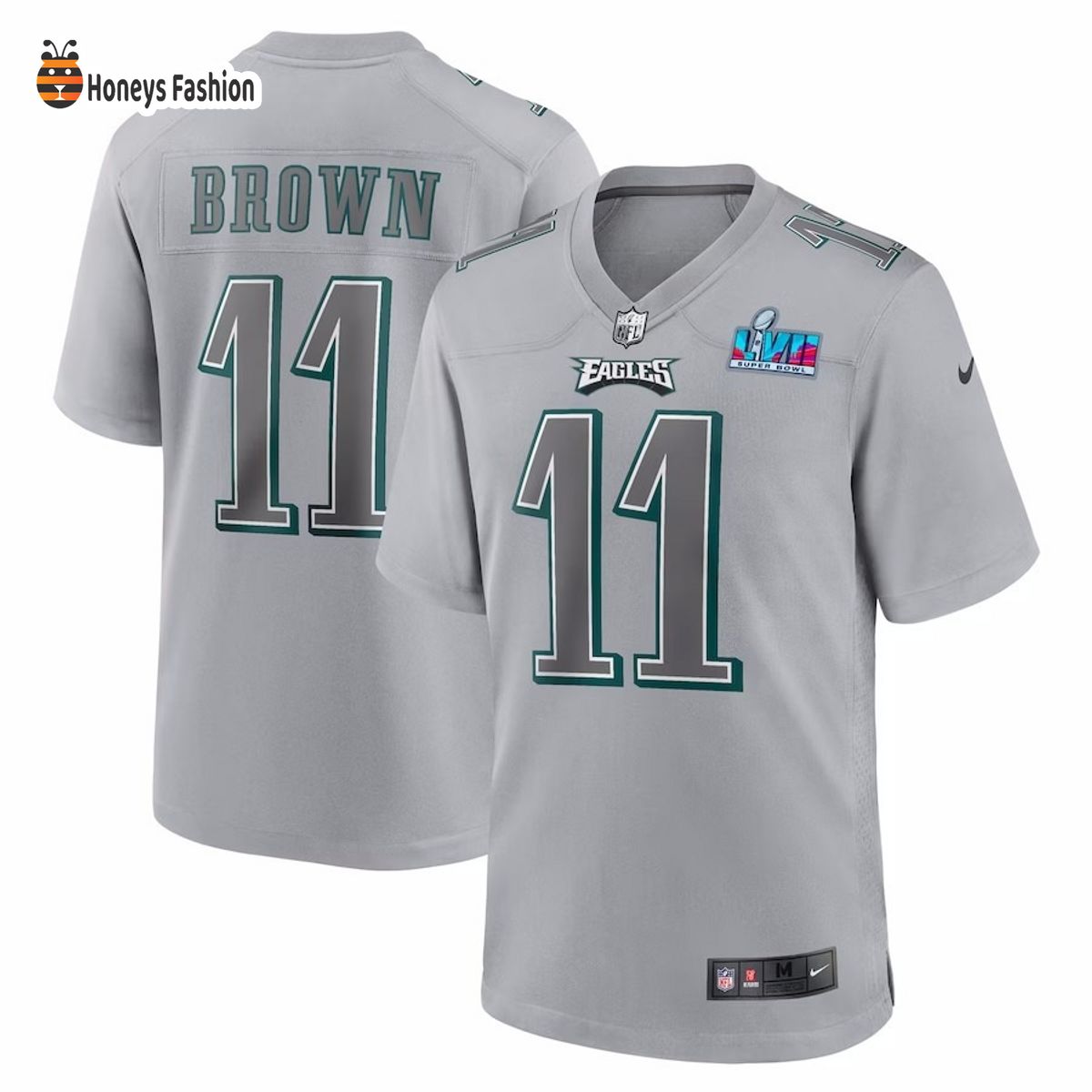 Philadelphia Eagles 11 A.J. Brown Nike Gray Super Bowl LVII Game Jersey