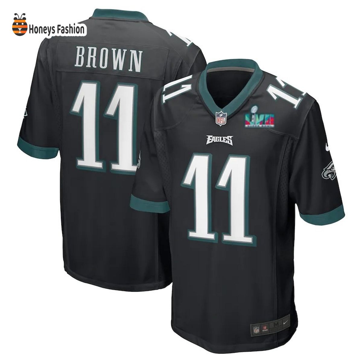 Philadelphia Eagles 11 Jalen Hurts Black Super Bowl LVII Game Jersey