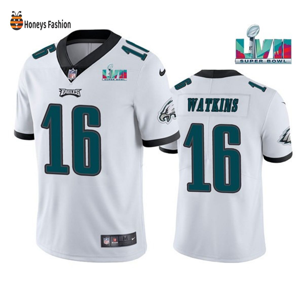 Philadelphia Eagles 16 Quez Watkins White Super Bowl LVII Game Jersey