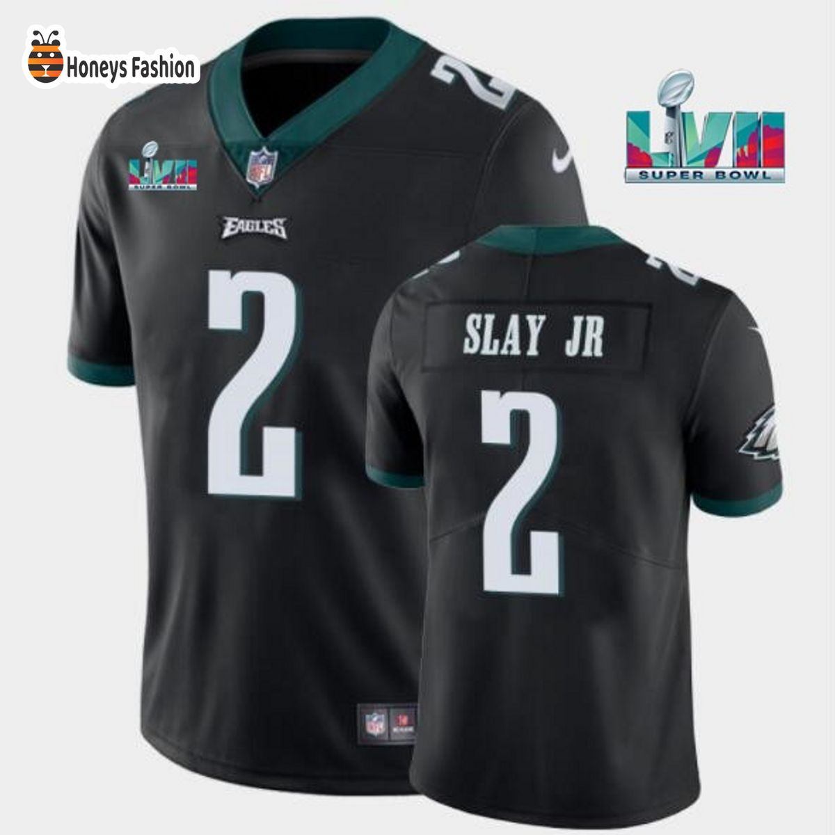 Philadelphia Eagles 2 Darius Slay JR Black Super Bowl LVII Game Jersey