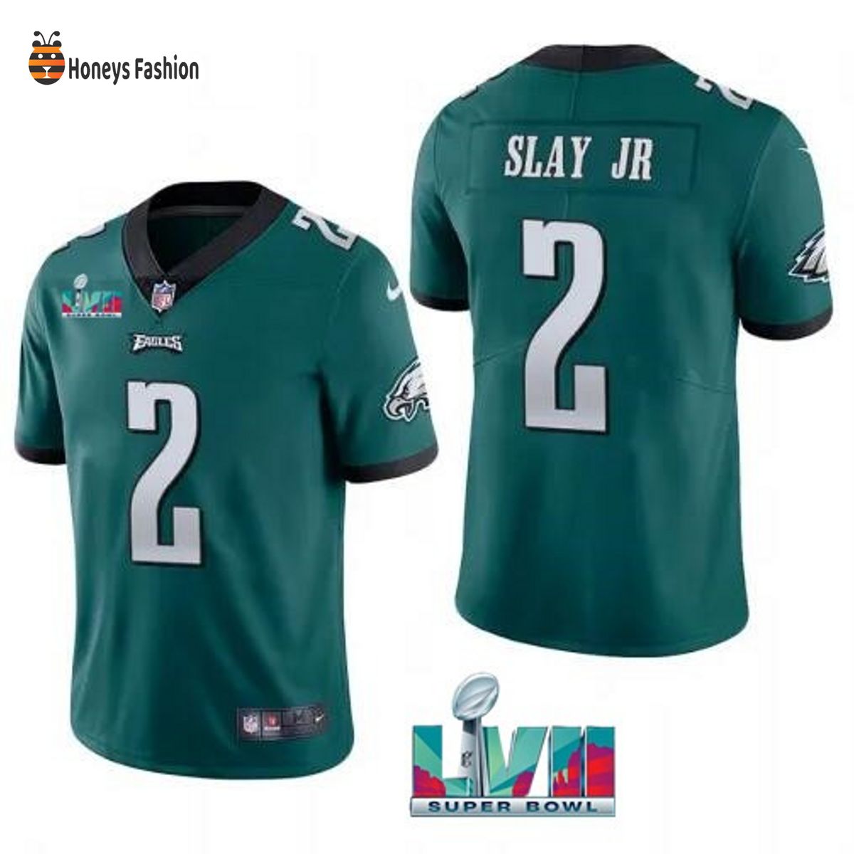 Philadelphia Eagles 2 Darius Slay JR Green Super Bowl LVII Game Jersey