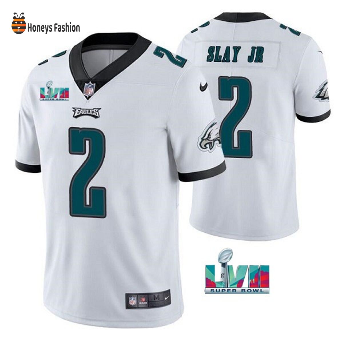 Philadelphia Eagles 2 Darius Slay JR White Super Bowl LVII Game Jersey