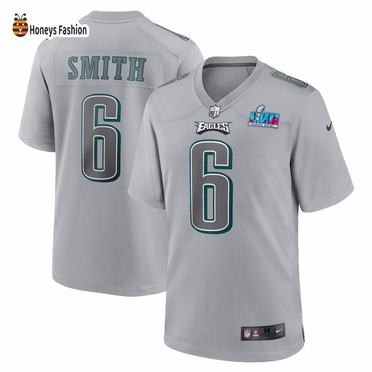 Philadelphia Eagles 6 DeVonta Smith Nike Gray Super Bowl LVII Game Jersey